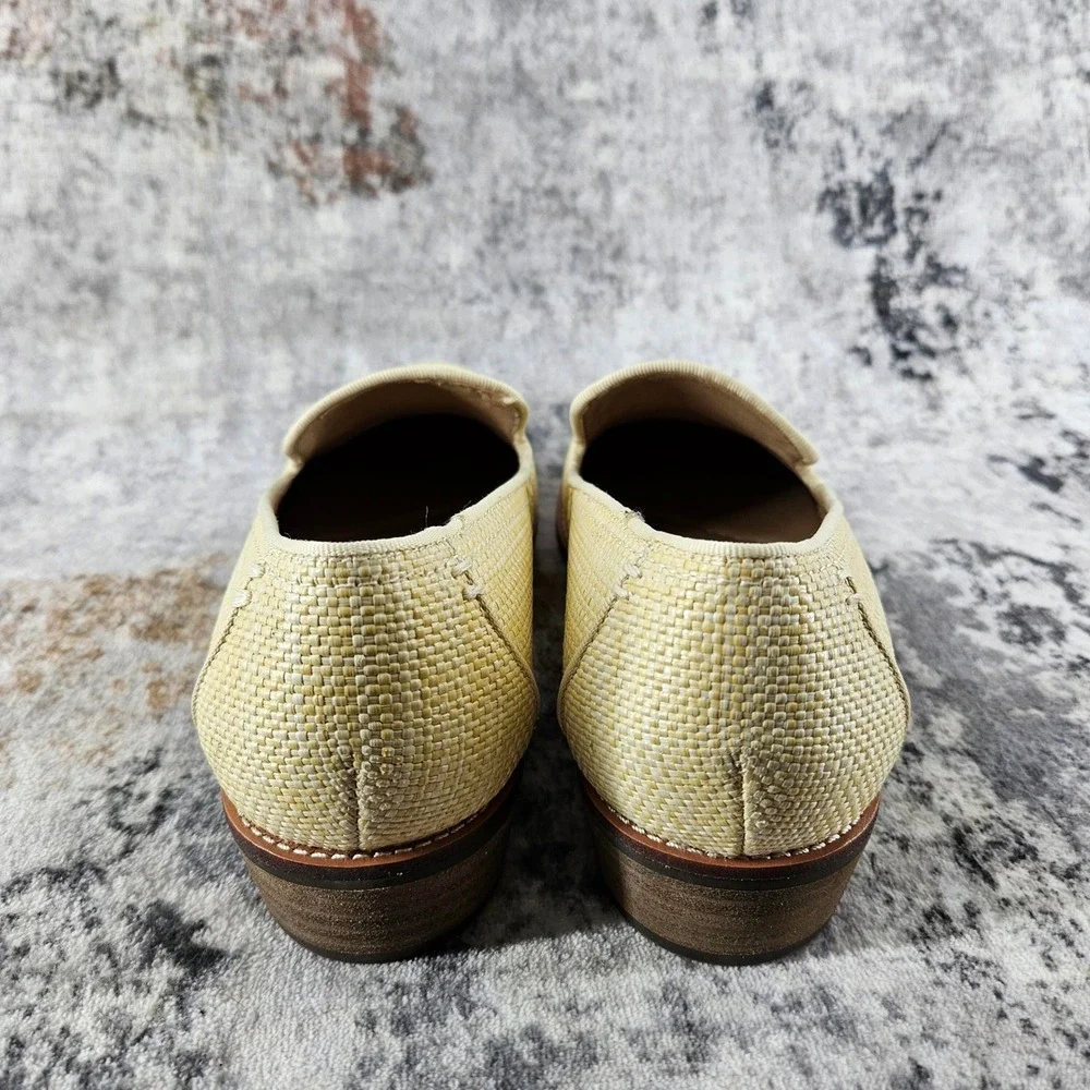 Earth Edna 2‎ Slip On Loafer Shoes Womens 7.5 Yellow Woven Textile Beach Comfort